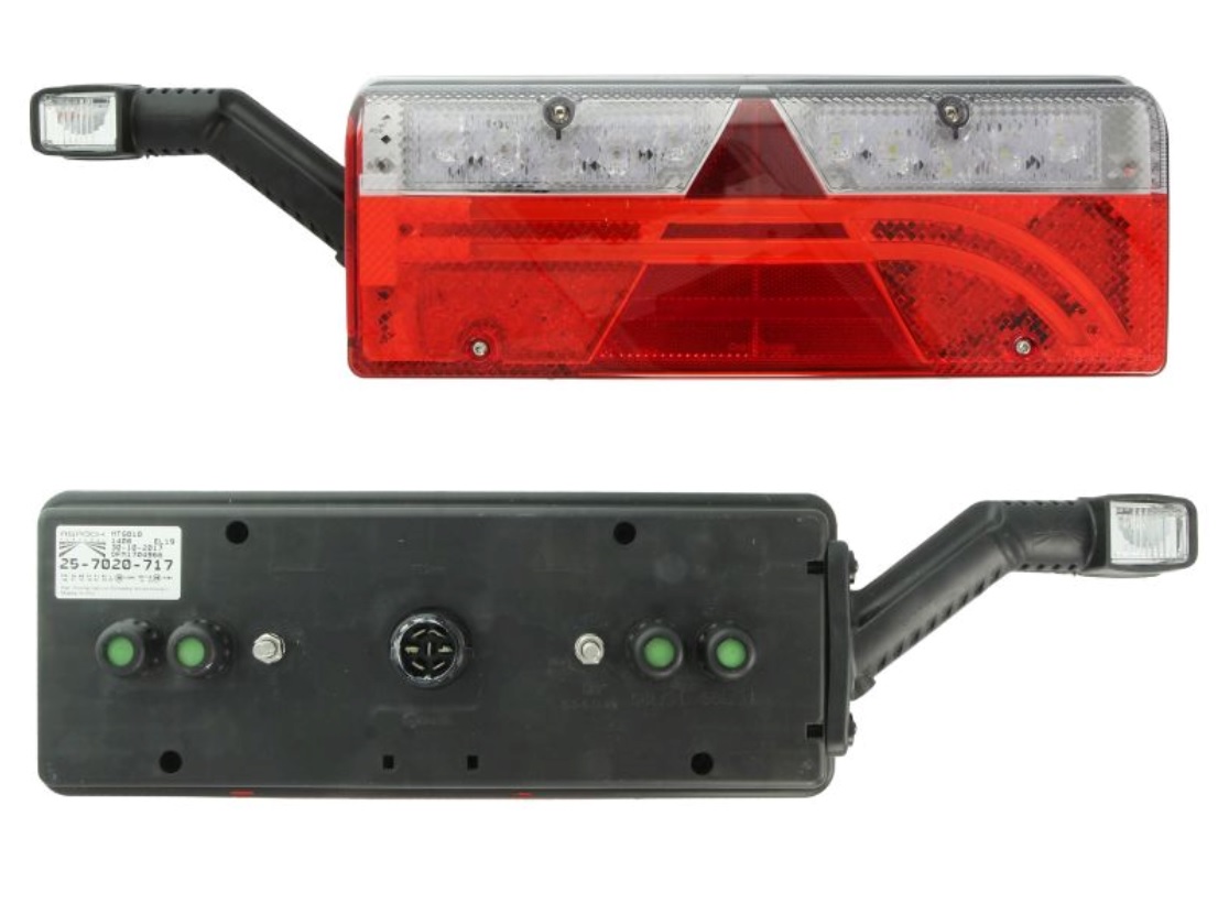 Svítilna zadní L s trojúhelníkem EUROPOINT III LED, zásuvka 5pin, s LED pozičním světlem