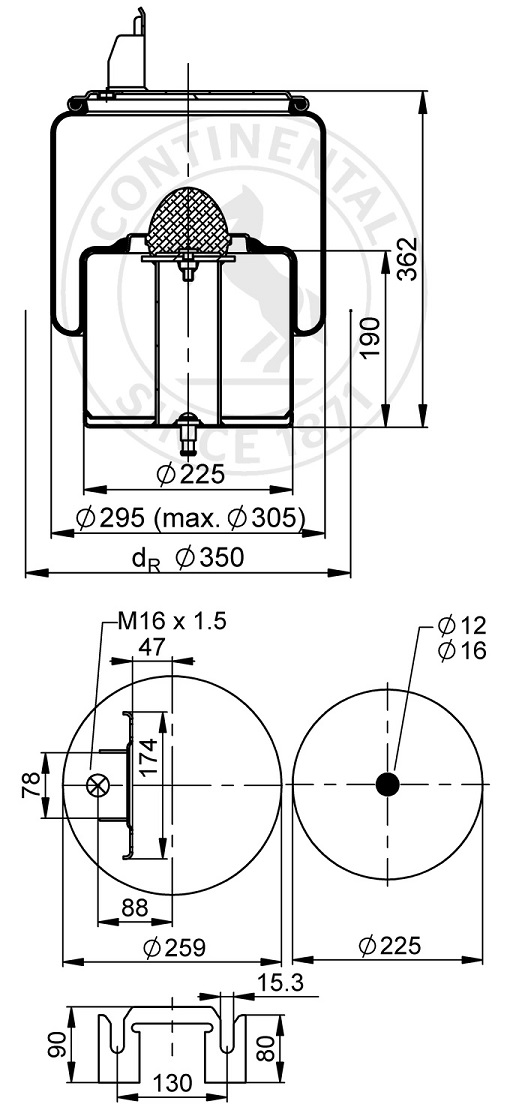 Vlnovec pérování kompletní - železný zvon VOLVO FH,FM Euro 6