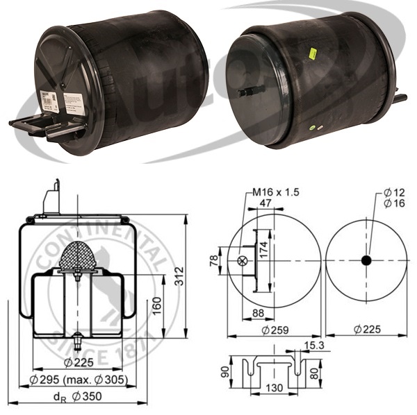 Vlnovec pérování kompletní - železný zvon VOLVO FH,FM Euro 6 od 2012, RVI Gama T Euro 6