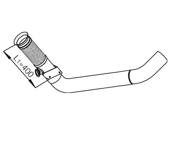 Trubka výfuku 400mm přední s pružným dílem IVECO Stralis Euro 4 od 07.2005 