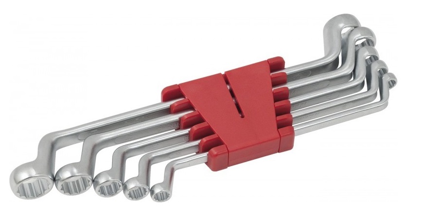 Sada klíčů očkoplochých 8-19mm prohnuté 75°, 5 dílná