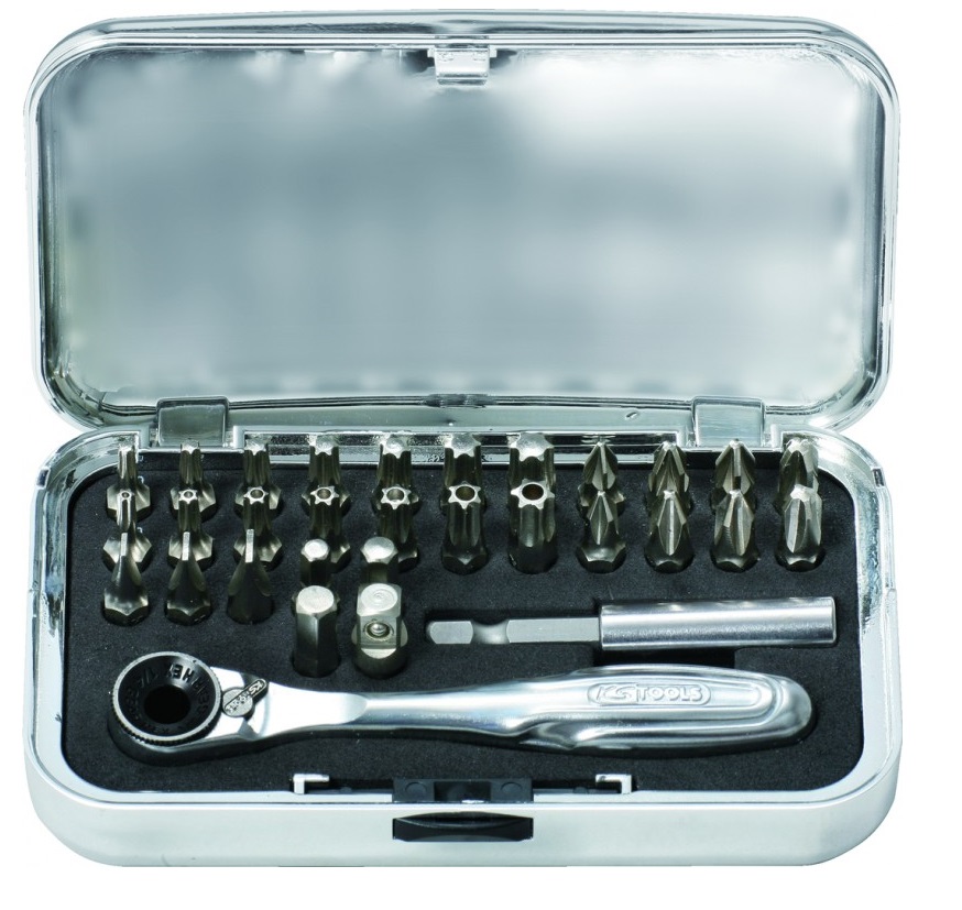 Sada bitů 1/4" s ráčnou CHROME plus