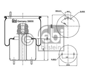 Vlnovec pérování kompletní - železný zvon ZN L/P VOLVO Bus B12B 8500/8700 od 1997
