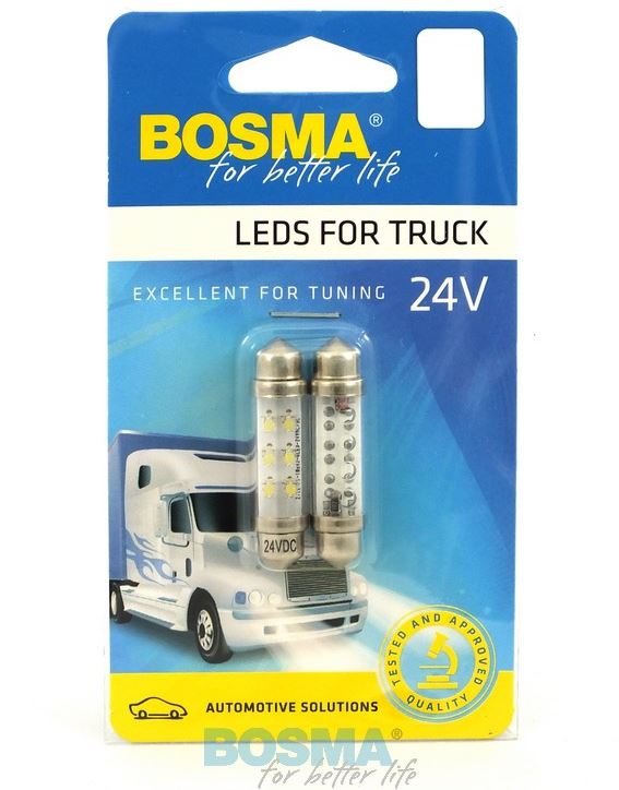 Žárovka sufit 24V/9W SV8,5 10x41 6xLED bílá - sada 2 ks