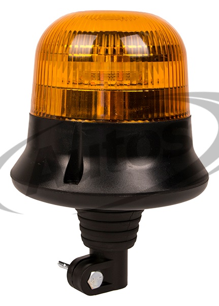 Maják výstražný dvojzáblesk 12V/24V LED oranžový IP68 na trubku s kloubem - vysoký