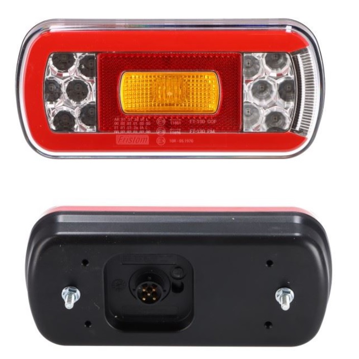 Svítilna zadní 6-dílná 12V/36V LED / mlhovka, stop, směrovka/, bajonet 