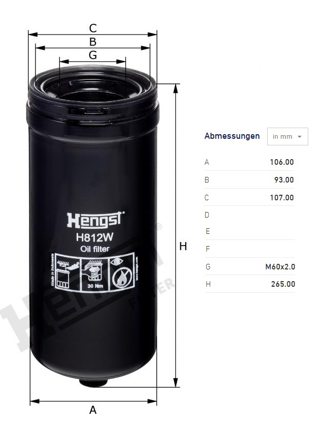 Filtr oleje hydrauliky KOMATSU série D/ DX/ FD/ GD/ HA/HD/HM/E