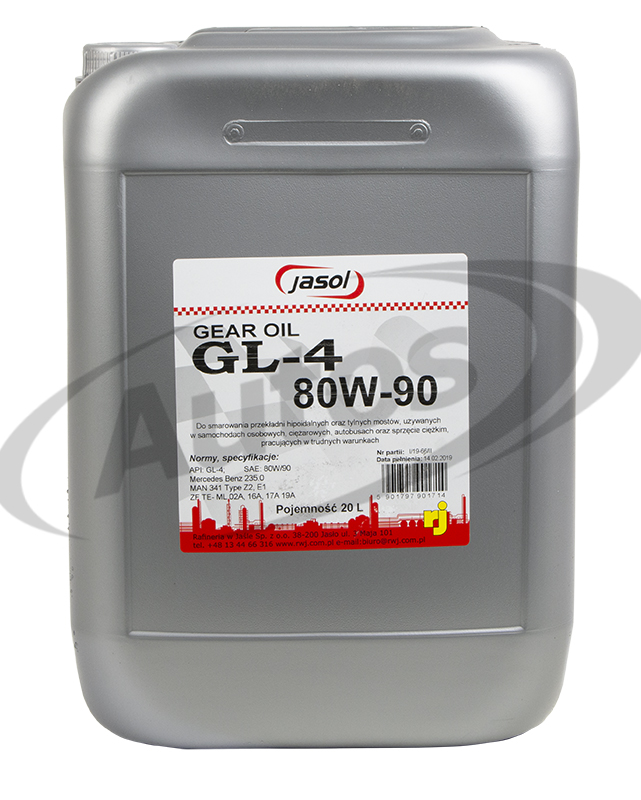 Olej převodový JASOL GEAR OIL GL-4 80W-90, 20 l