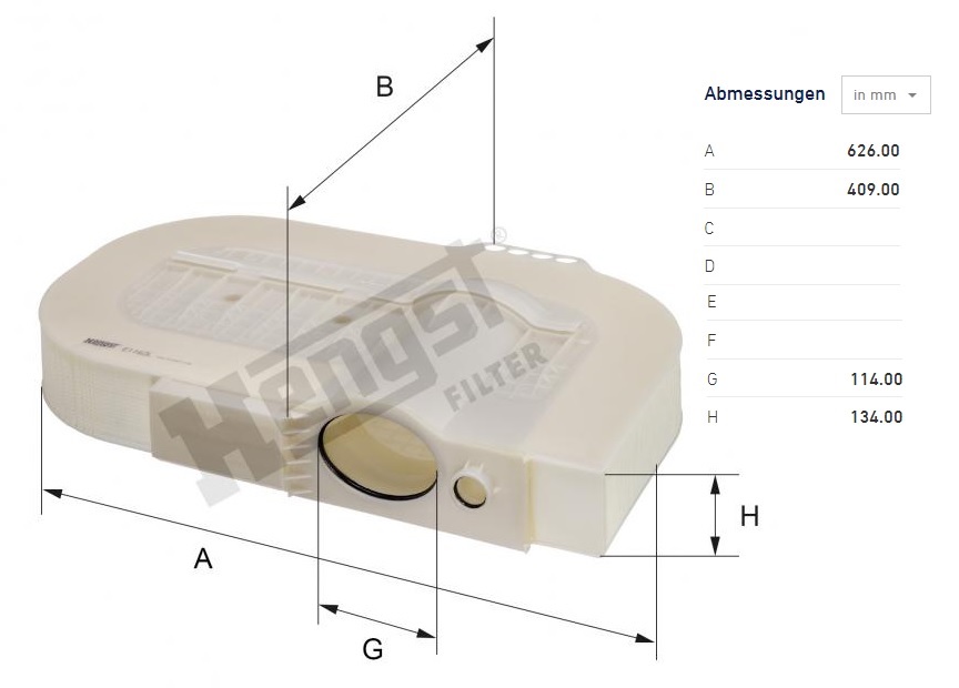 Filtr vzduchu MAN TGL od 01.2004,TGM od 05.2005