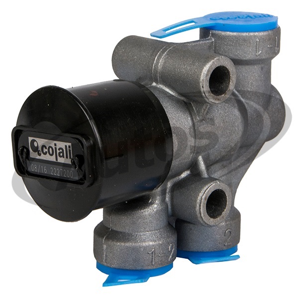 Ventil odbržďovací 2xM16x1,5 - černá rukojeť IVECO, DAF, SCANIA