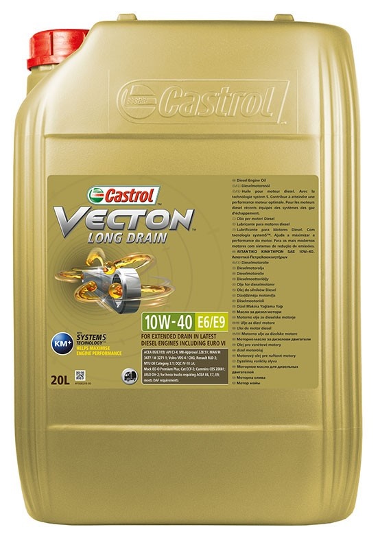 Olej motorový CASTROL Vecton Long Drain 10W-40 E6/E9, 20 l