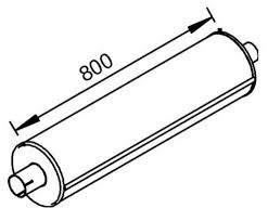 Tlumič výfuku 800mm IVECO E.Cargo 60E10/12/14/65E10/12/14/75E12