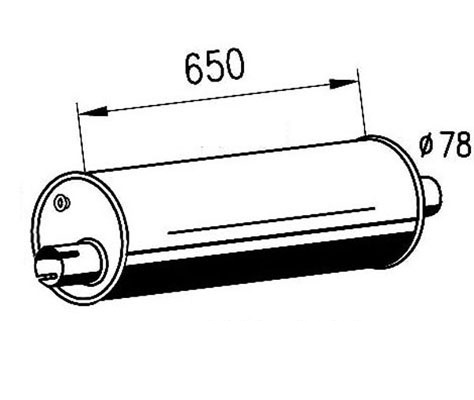 Tlumič výfuku 650mm IVECO E.Cargo Tector 60/65/75/80/ 85/120/130/150/170 03.92D/05.88D 