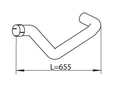 Trubka výfuku střední 655mm MAN TGM Euro 4 do 2005