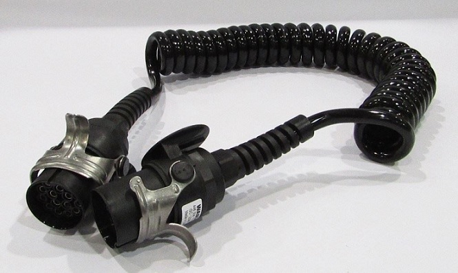 Kabel propojovací 15pin 24V EBS/ADR spirálový 1m s koncovkami