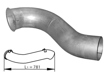 Trubka výfuku koncová 781mm VOLVO FH,FM 400/500, FH16, RVI Premium 2, Magnum DXi, Kerax