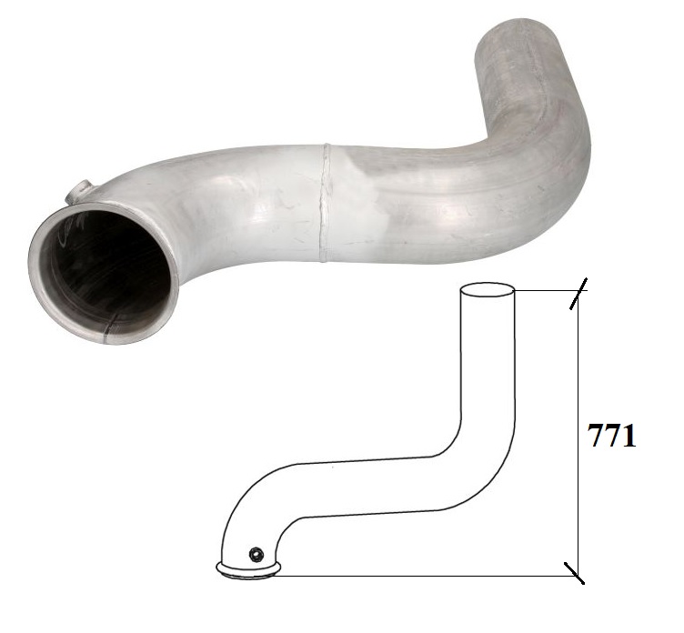 Trubka výfuku střední 771mm SCANIA P,G,R,T 11.7D-9.3D Euro 4/5 od 03.2004