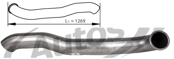Trubka výfuku koncová 1269 mm VOLVO FH13, FH16, FM13, FM11 Euro 4/5