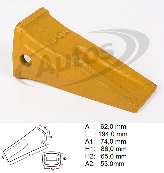 Zub dlouhý - korunka CATERPILLAR systém J250