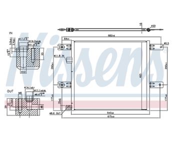 Chladič klimatizace 540x465x16 RVI C/D, VOLVO FL III  D5K/D8K Euro 6 od 05.2013