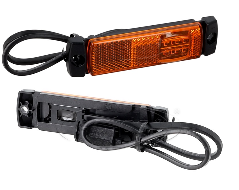 Svítilna poziční oranžová 12V/24V LED žlutá s kabel 0,5m s koncovkoou QS150