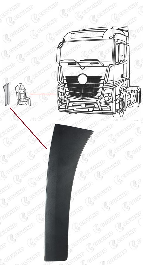 Lem blatníku kabiny P - přední díl MERCEDES Actros MP4 Classic Space Euro 6 od 07.2011