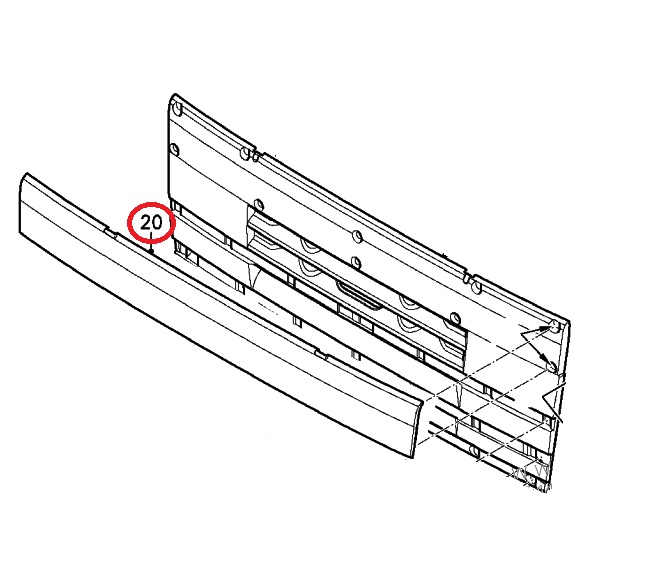 Lišta přední masky - díl horní DAF XF105
