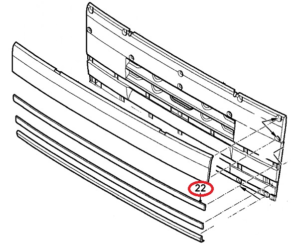 Lišta přední masky - díl střední DAF XF105