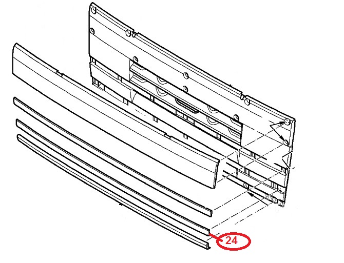 Lišta přední masky - díl střední DAF XF105