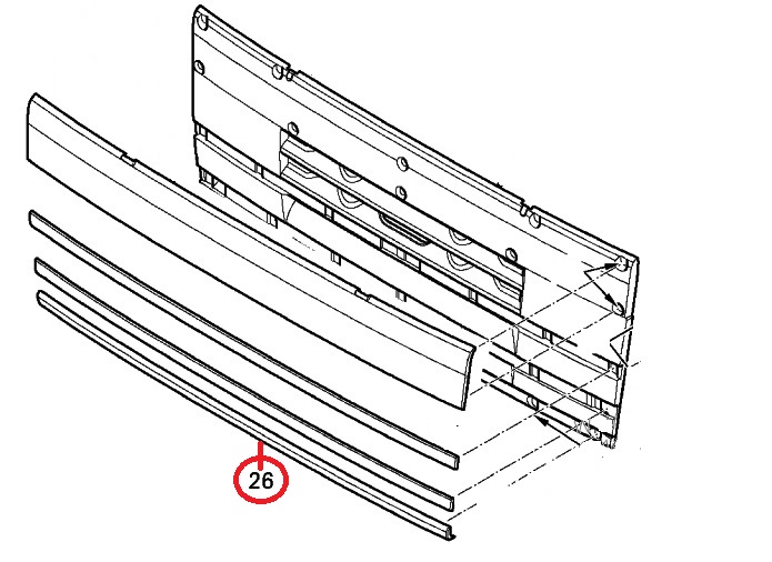Lišta přední masky - díl spodní DAF XF105