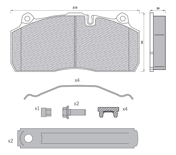 Deska brzdová 29274 Fomar 210x94x30 HALDEX DB22LT, SBS2220 model TB9-22S, BI9-22S