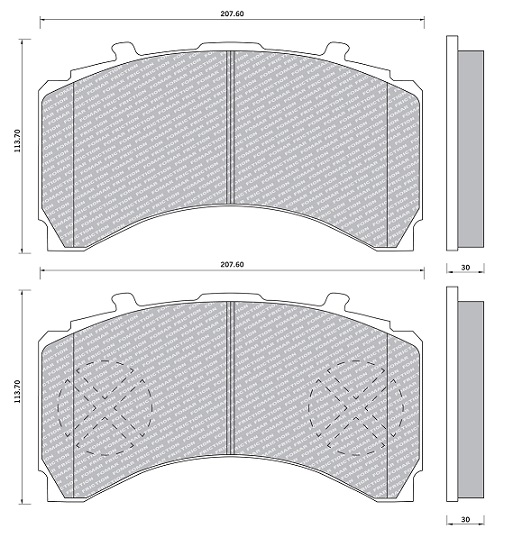 Deska brzdová 29244 Ferodo 207x113,7x35 KNORR SL7 ZN MERCEDES Actros MP4 od 2011