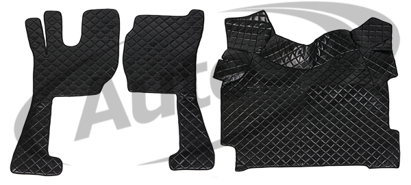 Koberec podlahový prošívaný ECO kůže černý - sada VOLVO FH 2002-2008