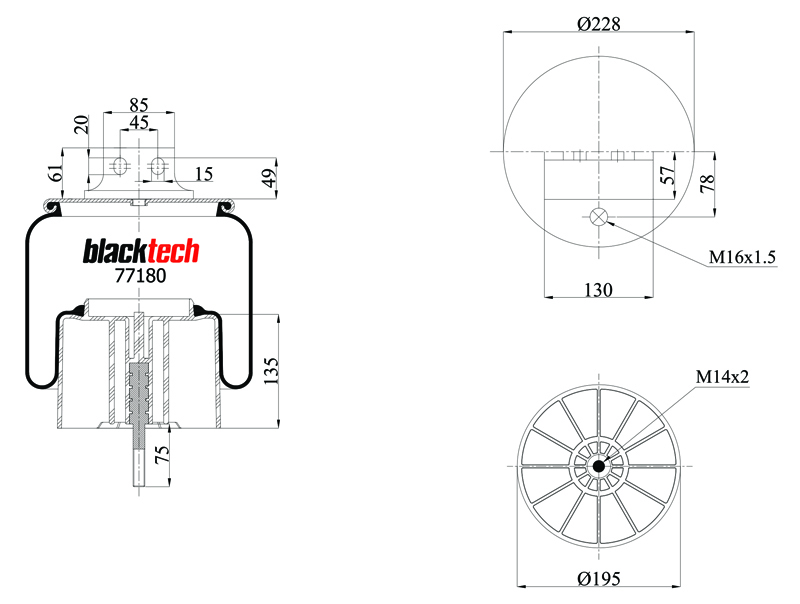 Vlnovec pérování kompletní - plastový zvon ZN IVECO E.Tech, E.Star, Stralis, S-Way,