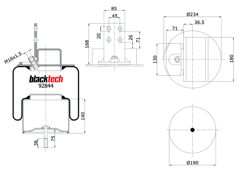 Vlnovec pérování kompletní - železný zvon IVECO E.Cargo
