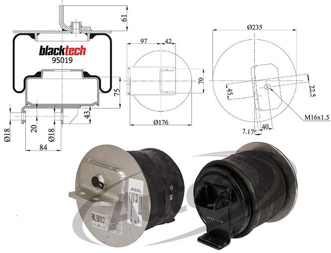 Vlnovec pérování kompletní - železný zvon PN IVECO Stralis
