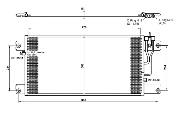 Chladič klimatizace 760x381x16 SCANIA P,G,R,T,