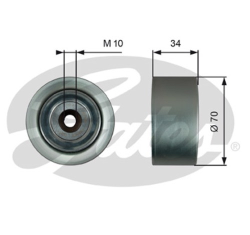Kladka napínače řemene 70x34 MERCEDES Actros MP4, Arocs, Antos OM470/OM471