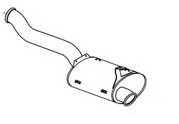 Tlumič výfuku zadní DAF XF105, CF85, Euro 4/5 do 2005