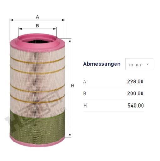 Filtr vzduchu IVECO Magelis,Claas,Xerion,BUS E.Rider