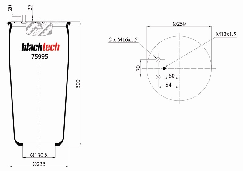 Vlnovec pérování RML 75995-2 bez zvonu MAN
