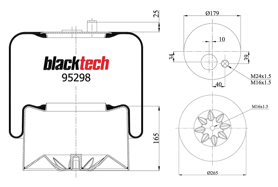 Vlnovec pérování RML 95298 C1 železný zvon MERCEDES Actros
