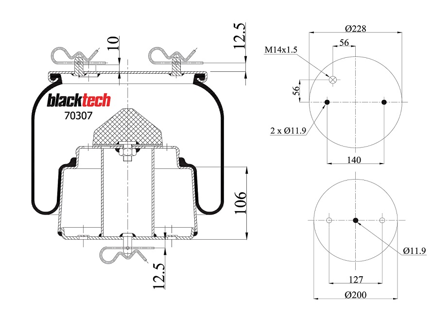 Vlnovec pérování RML 70307 C železený zvon SCANIA