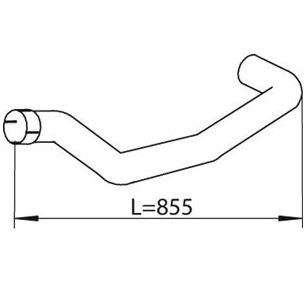 Trubka výfuku střední 855mm MAN TGM Euro 4