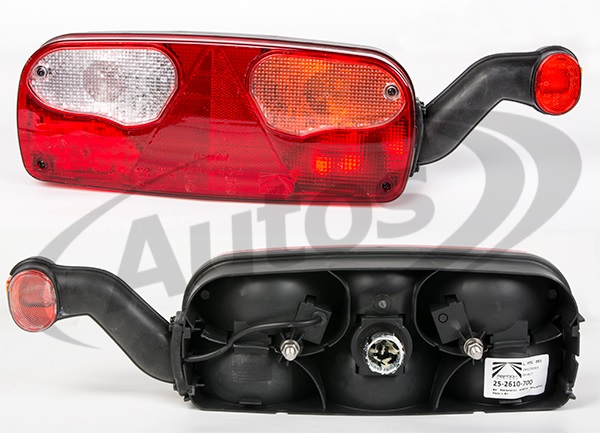 Svítilna zadní ECOPOINT 24V/139x343 P LED s poziční svítilnou, zásuvka 7pin