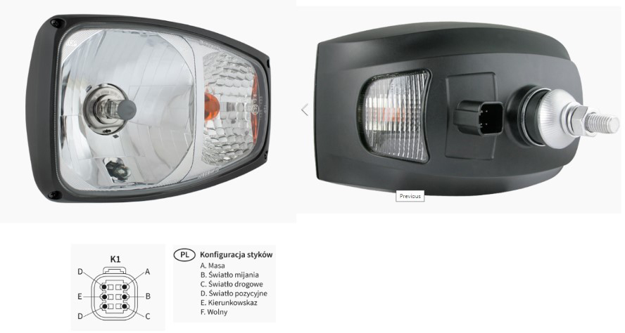 Světlomet hlavní P 225x150mm se svítilnou směrovou a pozičním světlem ,zadní úchyt 