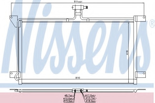 Chladič klimatizace 820x460x25 SCANIA 94,114,124,144,164