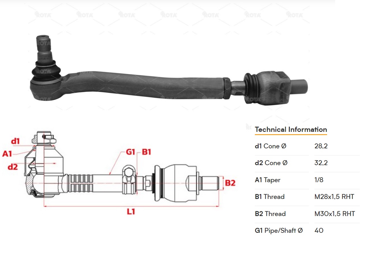 Tyč spojovací P CAT M312 M313C M315 M315C M316C M318 M318C, VOLVO EW140C EW140D EW140E EW1