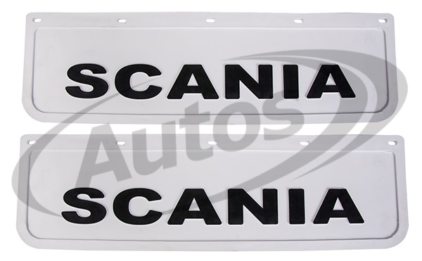 Zástěrka pryžová 600x180 přední, bílá s nápisem SCANIA 
