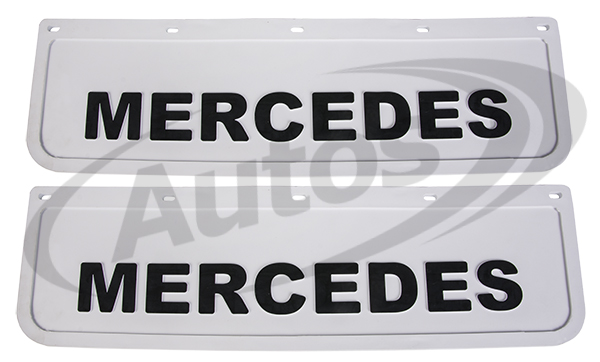 Zástěrka pryžová 600x180 přední, bílá s nápisem MERCEDES 